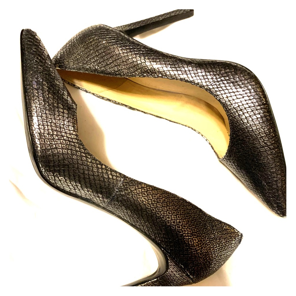 Women’s silver and black Nine West shoes